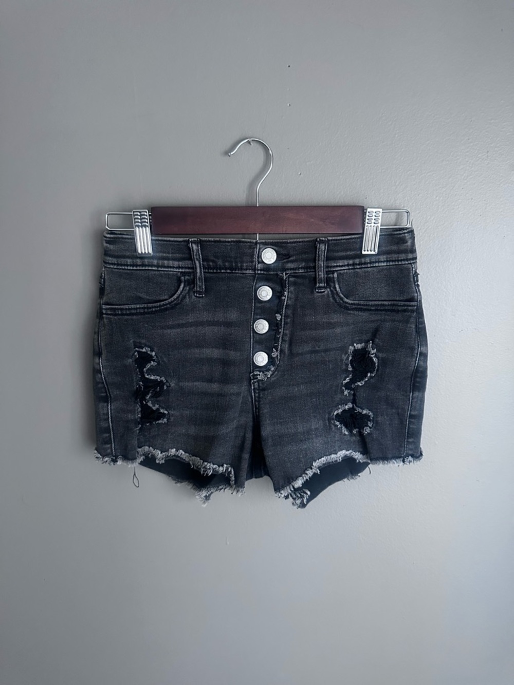 Abercrombie & Fitch High-Rise Denim Shortie Shorts – Girls Size X-Large 15/16